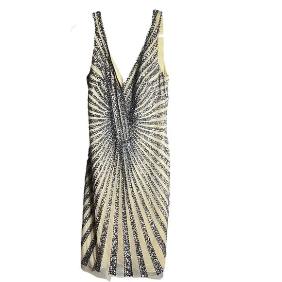 Basix Black Label Sequin Beaded Sleeveless Mini Dress Size 4 Cocktail Formal - Picture 3 of 9